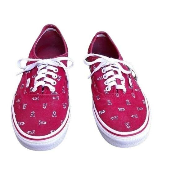 Vans MLB Los Angeles Angle's Red A Halo Low Top Sneakers Womens Sz 11.5 Mens 10 - Picture 1 of 11